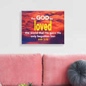 John 3:16 FÜR GOTT SO LIEBTE DIE WELT Christlich Leinwanddruck (Insitu (Wohnzimmer))