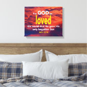 John 3:16 FÜR GOTT SO LIEBTE DIE WELT Christlich Leinwanddruck (Insitu (Schlafzimmer))