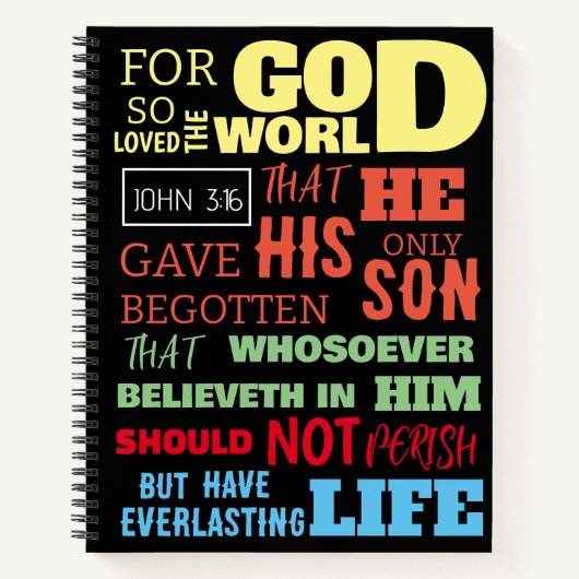 JOHN 3:16 FÜR GOTT SO LIEBTE DIE WELT NOTIZBLOCK (Vorderseite)