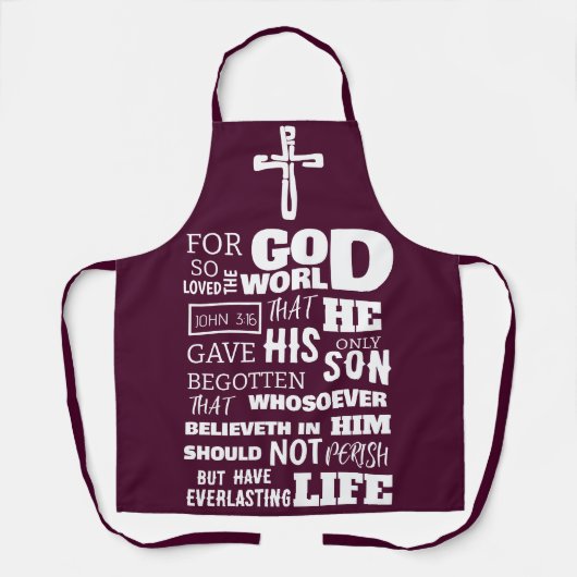 JOHN 3:16 FÜR GOTT SO LIEBTE DIE WELT SCHÜRZE (Vorderseite)