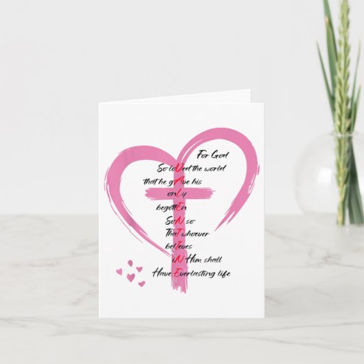 John 3_16 Für Gott so liebte die Welt Valentine Ch Karte (Vorderseite)