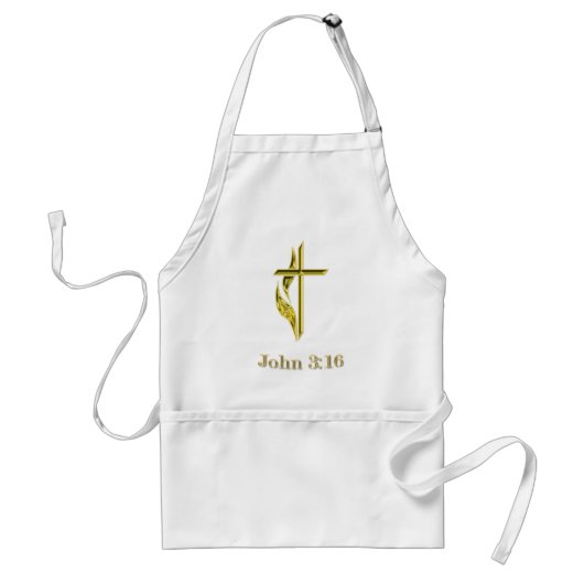 John 3:16 Geschenke aus dem Christlichen Gold Cros Schürze (Vorne)