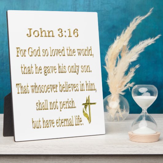 John 3:16 Geschenke Fotoplatte (Seite)