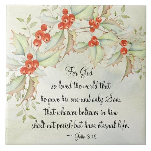 John 3:16 God so Loved the World Fliese (Vorderseite)