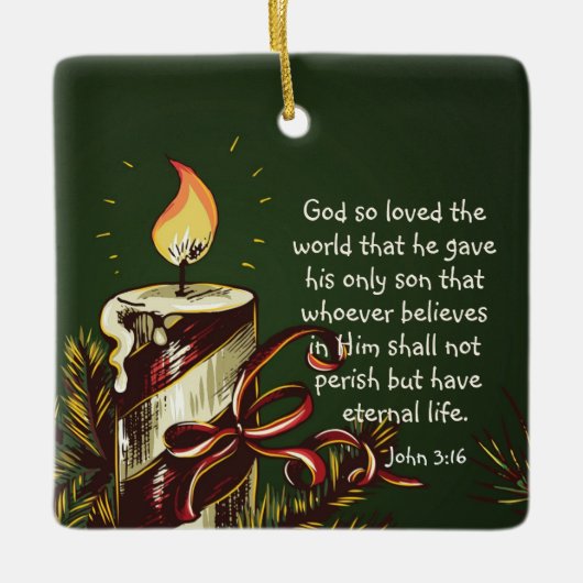 John 3:16 God so Loved the World Keramikornament (Vorderseite)