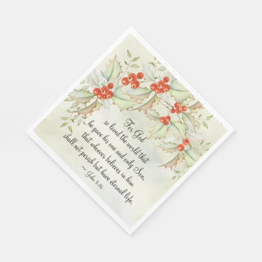 John 3:16 God so Loved the World Serviette (Ecke)