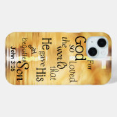 John 3 16 Gott liebte das World Bible Verse Case-Mate iPhone Hülle (Rückseite (Horizontal))