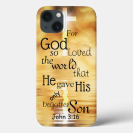 John 3 16 Gott liebte das World Bible Verse Case-Mate iPhone Hülle