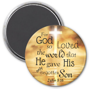 John 3:16 Gott liebte die Weltbibel Verse Custom Magnet