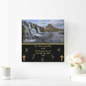 John 3:16 Gott so geliebt Quadratische Wanduhr (Zuhause)