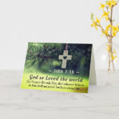 John 3:16 Gott so liebte die Welt, die er gab sein Karte (Gelbe Blume)