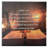 John 3:16 Gott so liebte die Welt, Laterne Fliese (Vorderseite)