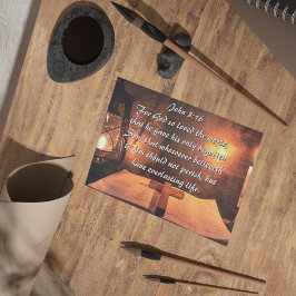 John 3:16 Gott so liebte die Welt, Laterne Postkarte