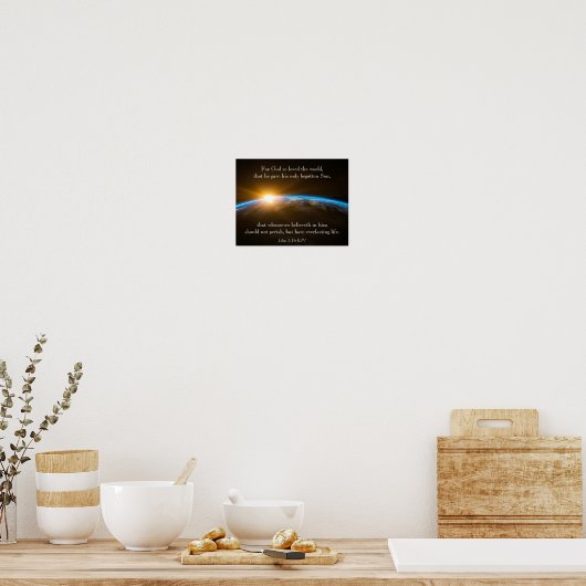 John 3:16 - Gott so liebte die Welt Poster (Küche)