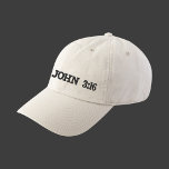 John 3:16 Grace Verses White Embroidery Christlich Bestickte Baseballkappe<br><div class="desc">Minimalistisch Moderner Text Weiß bestickter schwarzer Hut mit 3 großen Gnade Schrift KJV Bibelversen. Trage deine Christliche Glaubensbotschaft! Personalisieren Sie dieses einfache Design mit Ihren Lieblings-Bibel-Schriftzügen, die an den links/rechten Hutseiten angebracht sind. Passen Sie es mit der Farbe/dem Schriftart Ihrer Wahl an. Moderne schwarze Schrift in allen Kaps, die sagt...</div>