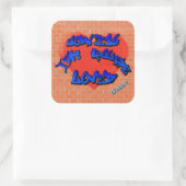 John 3:16 Graffiti Quadratischer Aufkleber (Tasche)