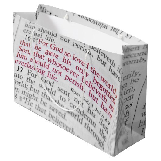 John 3:16 große geschenktüte (Rückseite Schrägansicht)