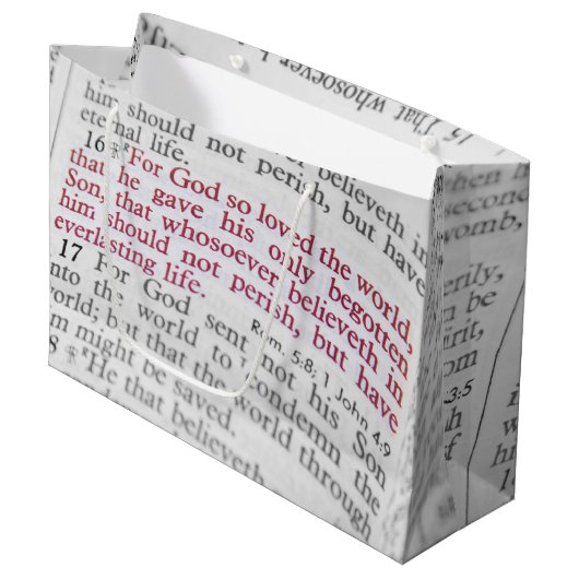 John 3:16 große geschenktüte (Vorderseite Schrägansicht)