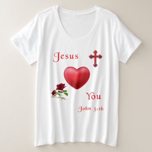 John 3:16 große größe T-Shirt (Design vorne)