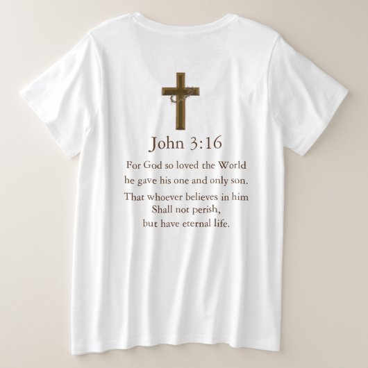 John 3:16 große größe T-Shirt (Design Rückseite)