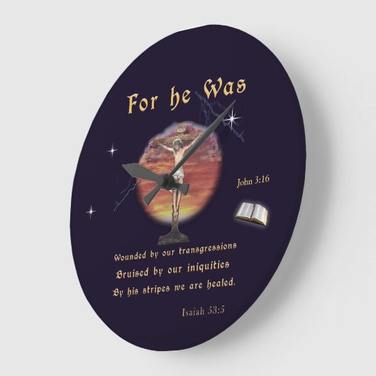 John 3:16 große wanduhr (Winkel)