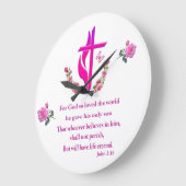 John 3:16 große wanduhr (Winkel)