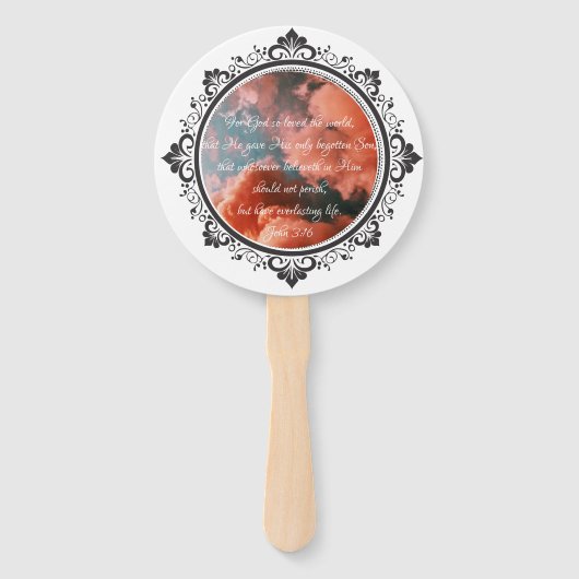 John 3:16 Hand Fan Fächer (Vorderseite)