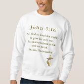 John 3:16 Herren christliche Kleidung Sweatshirt (Vorderseite)