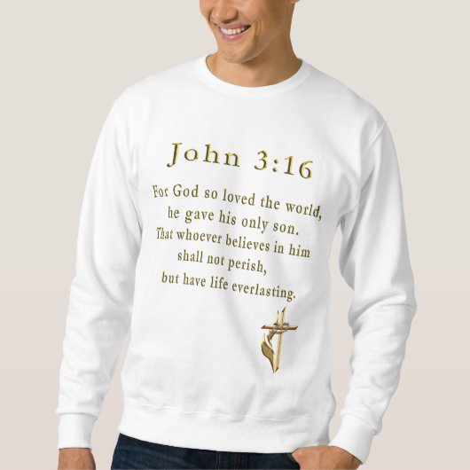 John 3:16 Herren christliche Kleidung Sweatshirt (Vorderseite)