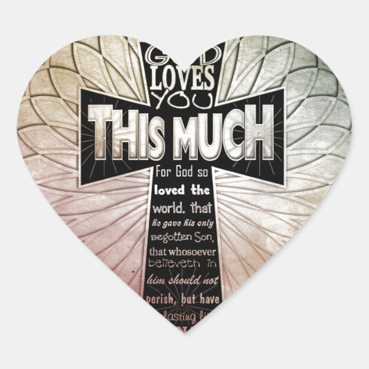 John 3:16 Herz-Aufkleber (Vorderseite)