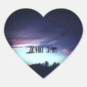JOHN 3:16 Herz-Aufkleber (Vorderseite)