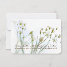 John 3:16 Hinweis auf Ermutigung und Blumenkohl Mitteilungskarte