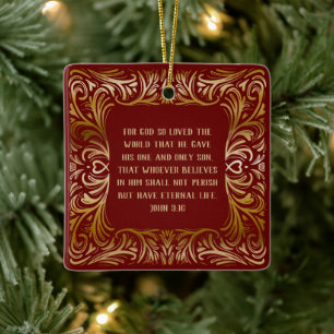 John 3:16 Inspirationsskriptur Weihnachten Keramikornament