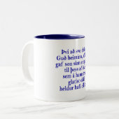 John 3:16 Isländisch Zweifarbige Tasse (Vorderseite Links)