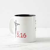 John 3:16 Jesus Crucifix Bibel Verse Zwei-Tone-Kof Zweifarbige Tasse (Vorderseite Links)