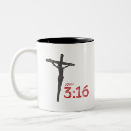 John 3:16 Jesus Crucifix Bibel Verse Zwei-Tone-Kof Zweifarbige Tasse
