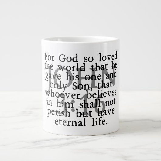 John 3:16 Jumbo-Tasse (Vorderseite)