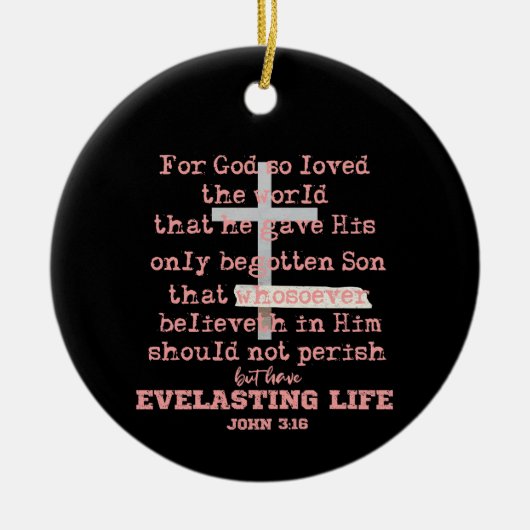 John 3,16 keramik ornament (Vorne)