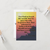 John 3:16 KJV Bible Verse Pic Flat Begrüßung Karte (Vorderseite/Rückseite Beispiel)