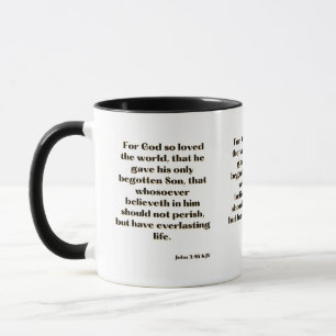 John 3:16 KJV Bible Verse Zwei-Tone-Tasse Tasse