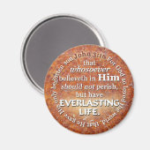 John 3:16 KJV Everlasting Life Bible Verse Quote Magnet (Vorderseite/Rückseite)