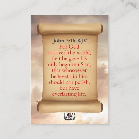 John 3:16 KJV Karten (Vorderseite)