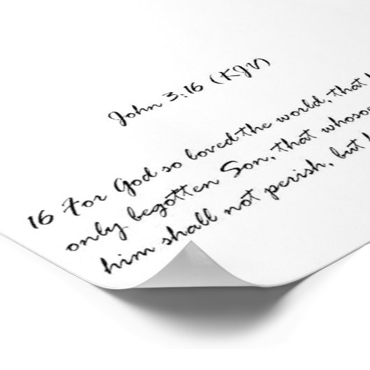 John 3:16 (KJV) Poster (Ecke)