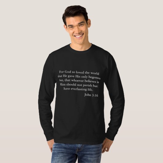 JOHN 3:16 Langschläfer-Shirt T-Shirt (Vorne ganz)