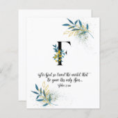 John 3:16, Letter F, Aquarellschrift-Karte (Vorne/Hinten)