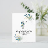 John 3:16, Letter F, Aquarellschrift-Karte (Stehend Vorderseite)