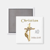 John 3:16 magnet (Vorderseite/Rückseite)