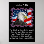 John 3:16 mit einem Adler vor einer amerikanischen Poster (Vorne)