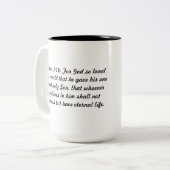John-3:16 mit Kreuz zwei tonen Kaffee-Tasse Zweifarbige Tasse (Vorderseite Links)