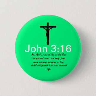 John-3:16 mit Schrifts-Grün-Knopf Button